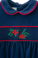 Poinsettia Smocked Pima Cotton Libby Dress