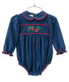 Poinsettia Smocked Pima Cotton Emma Bubble