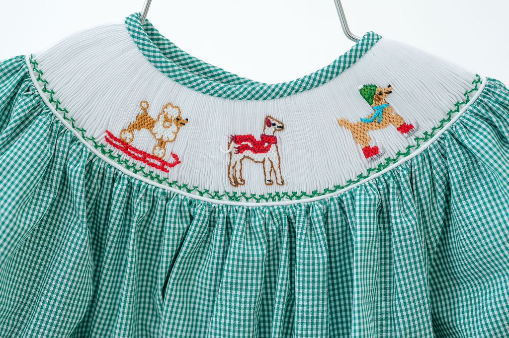 Smocked Snow Dogs Dress I Ruth and Ralph