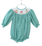 Snow Dogs Smocked Birdie Bubble