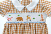 Woodland Animals Smocked Henry Bubble
