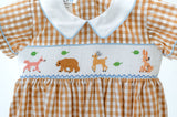 Woodland Animals Smocked Henry Bubble