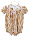 Woodland Animals Smocked Birdie Bubble