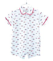 Construction Trucks Toile Pima Harold Romper