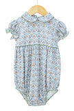 Green Retro Bows Pima Cotton Emma Bubble