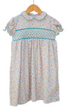 Multicolor Fall Floral Smocked Dress