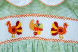 Thanksgiving Smocked Green Caroline Dress