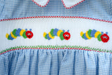 Back to School Caterpillar Smocked Henry Bubble