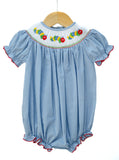 Back to School Caterpillar Smocked Birdie Bubble