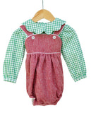 Winter Berry Bubble + Green Scalloped Onesie