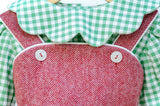 Winter Berry Bubble + Green Scalloped Onesie