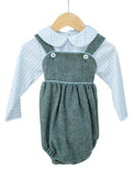 Winter Moss Bubble + Blue Peter Pan Onesie