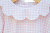 Pink Gingham Scallop Peter Pan Collar Shirt & Onesie