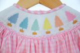 Rainbow Christmas Trees Smocked Helen Dress