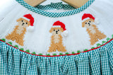 Santa Dogs Smocked Birdie Bubble
