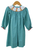 Santa Dogs Smocked Helen Dress