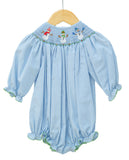 Snowmen Smocked Birdie Bubble