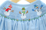 Snowmen Smocked Birdie Bubble