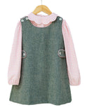 Winter Moss Jumper + Pink Scalloped Shirt