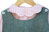 Winter Moss Jumper + Pink Scalloped Shirt