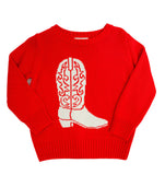 Red Cowboy Boot Sweater