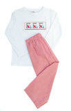 Golfing Santa Smocked Beau T-Shirt/Pants Set