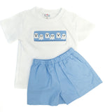 Blue Ghosts Smocked Beau T-Shirt/Shorts Set