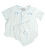 Blue Football Layette Set