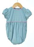 Evergreen frost plaid bubble for baby girls 