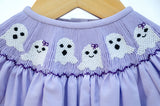 Purple Ghosts Smocked Annabelle Bloomer Set