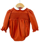 Golden Orange Smocked Pima Cotton Emma Bubble