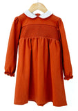 Golden Orange Smocked Pima Cotton Libby Dress