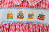 Red Birthday Cakes Smocked Henry Bubble