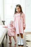 Christmas Tiles Smocked Pima Cotton Libby Dress