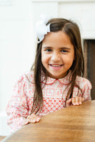 Christmas Tiles Smocked Pima Cotton Libby Dress
