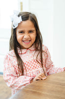 Christmas Tiles Smocked Pima Cotton Libby Dress