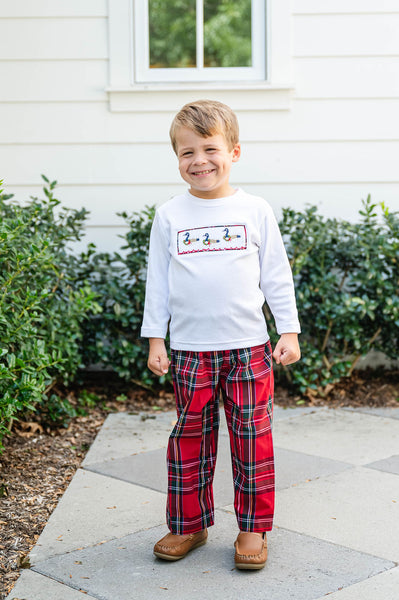 Christmas Geese Smocked Beau T-Shirt/Pants Set