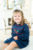 Poinsettia Smocked Pima Cotton Libby Dress