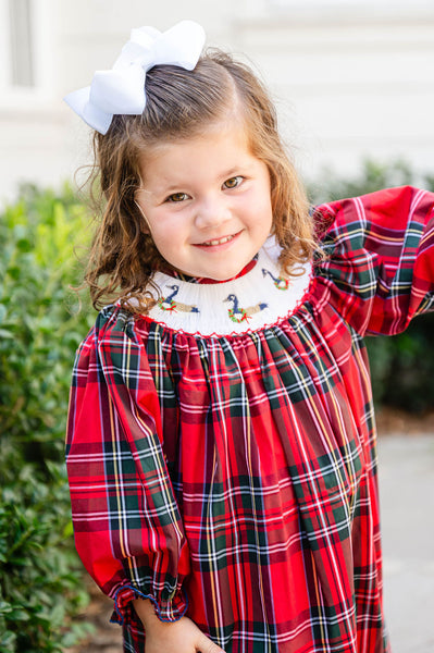 Christmas Geese Smocked Helen Dress
