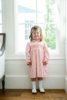 Christmas Tiles Smocked Pima Cotton Libby Dress