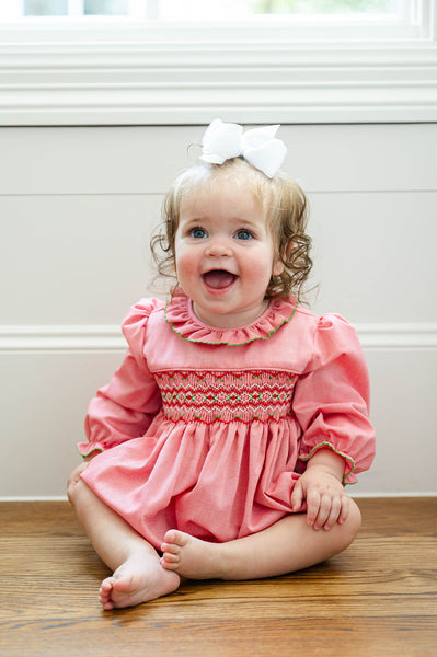 Festive Red and Green Smocked Bridget Bubble
