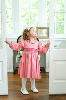 Festive Red and Green Smocked Charlotte Dress
