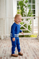 Blue Stripes Knit Sweater Set