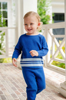 Blue Stripes Knit Sweater Set