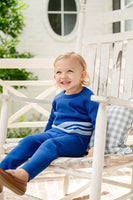 Blue Stripes Knit Sweater Set