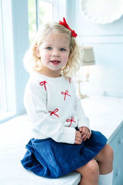 Red and White Bows Sarah Sweater