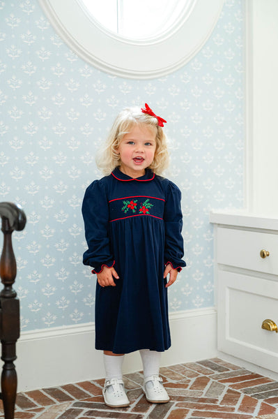 Poinsettia Smocked Pima Cotton Libby Dress