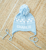 Light Blue Custom Knit Toboggan Hat