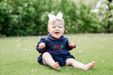 Poinsettia Smocked Pima Cotton Emma Bubble