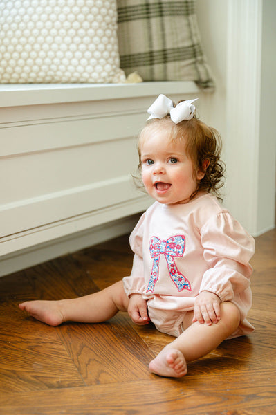 Bow Floral Applique Bubble